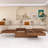 Walnut Square Wood Veneer Coffee Table Sliding Top With Storage