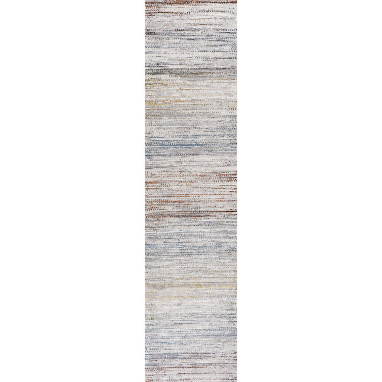 Whitbyston Loom Modern Strie' Gray/Blue/Orange Rug