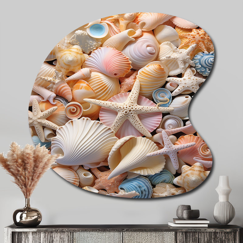 Ringler - coquillage en forme de goutte, art mural assymétrique en métal, H 33 po x l 33 po