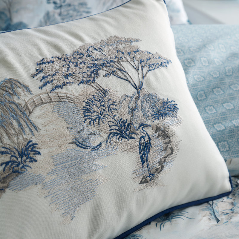 Tensift Floral White Rectangular Lumbar Cushion