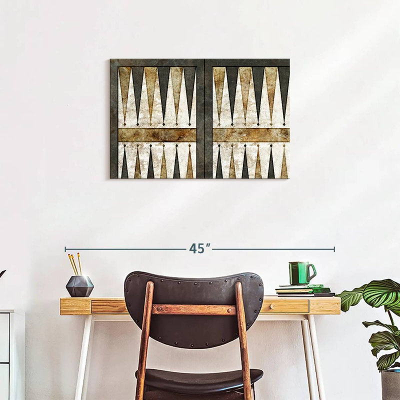 Plateau de backgammon rétro Senne, H 20 po x l 30 po