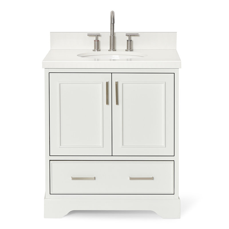 Meuble-lavabo simple avec plateau Abshire 31, Blanc