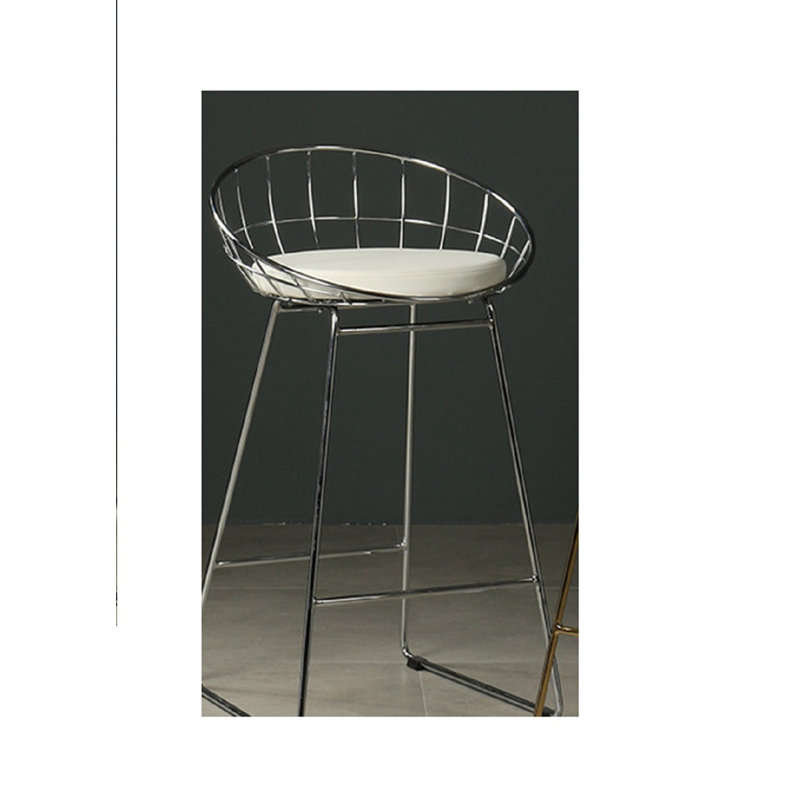 Tabouret de comptoir en métal, Blanc