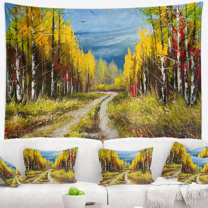 Tapisserie d'automne golden landscape, H 32 po x l 39 po