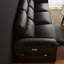 Coussin de canapé inclinable en cuir noir à trois places