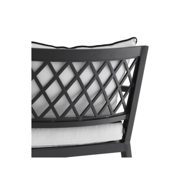Bella Vista Outdoor Chaise Lounge, Black Frame/White Cushion