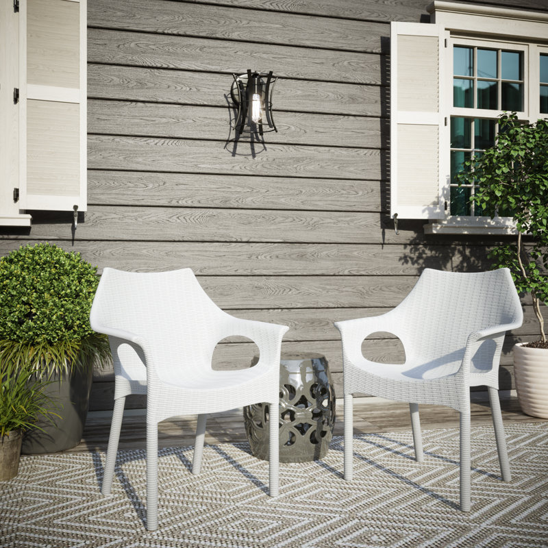 Chaise de patio Ashvath, Blanc