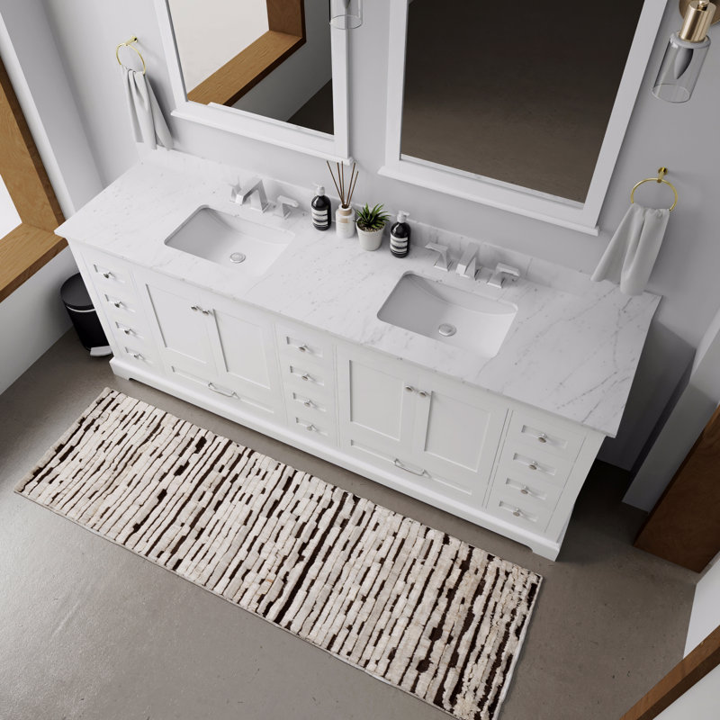 Meuble-lavabo double 84 po X P 22 po D, Blanc