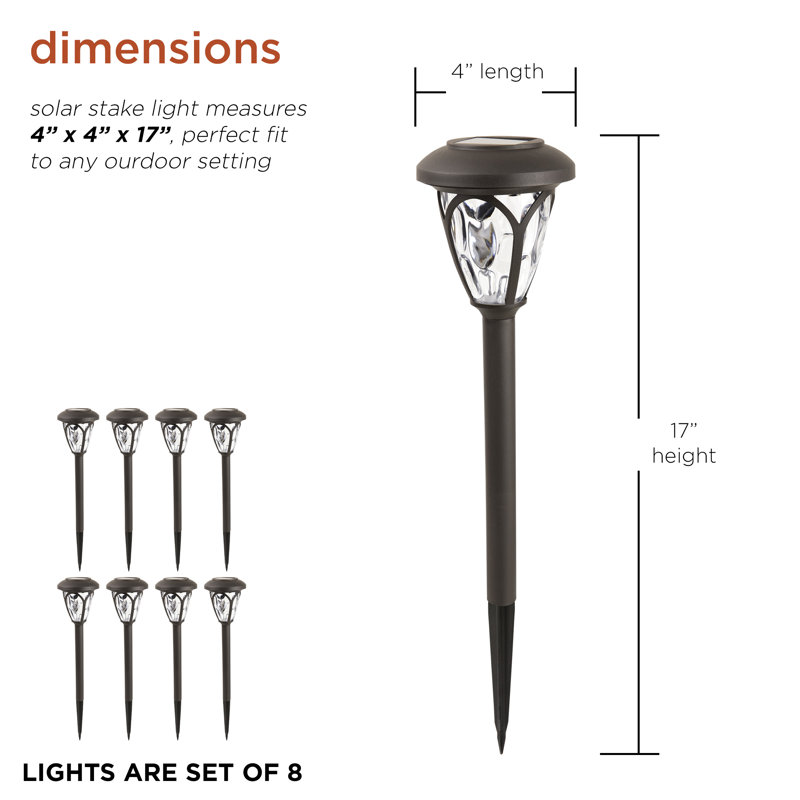 Brown Solar Powered Integrated LED Metal Pathway Light Pack