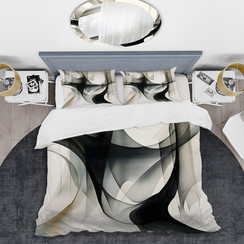 Ensemble de housse de couette à motif abstrait géométrique Abstract Neutral