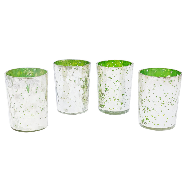 Porte-votive en verre tacheté, Vert foncé
