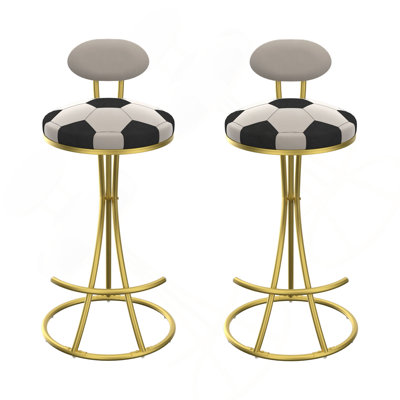 Ensemble de 2 tabourets de bar en forme de S avec dossier et chaises rembourrées avec tabouret à hauteur de comptoir pour îlot de cuisine