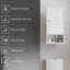 FRALIMK Wall Mounted Bathroom Cabinet, Hanging Medicine Cabinet with Louvred Door-314454259