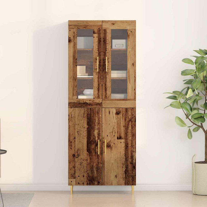 Highboard 69.5X34x180 Cm Engineered Wood, Brown