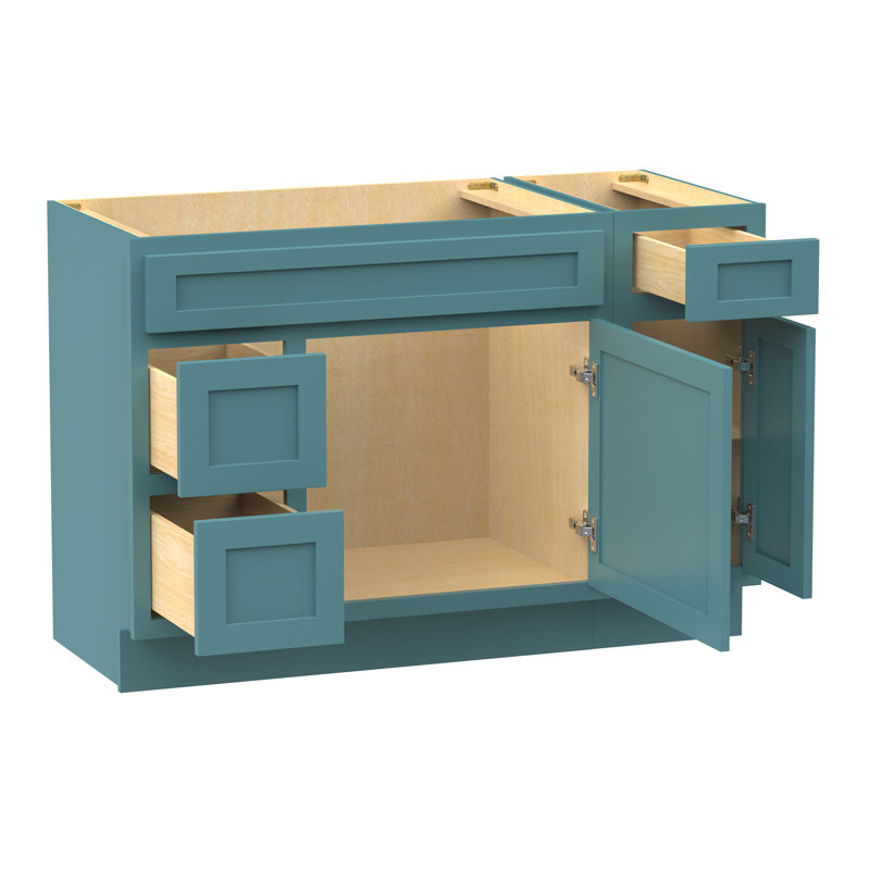 Base de meuble-lavabo simple 48 po seulement, Bleu sarcelle