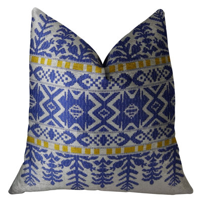 Splendid Aztec Embroidered Cotton Reversible Throw Pillow