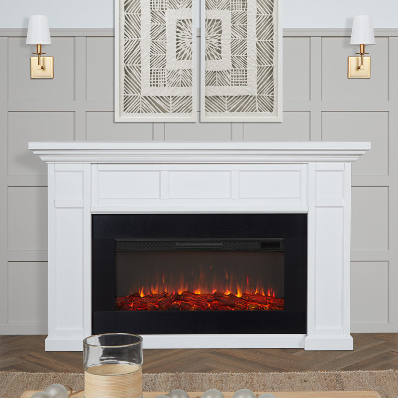 Alcott 75" Landscape Electric Fireplace by Real Flame, White