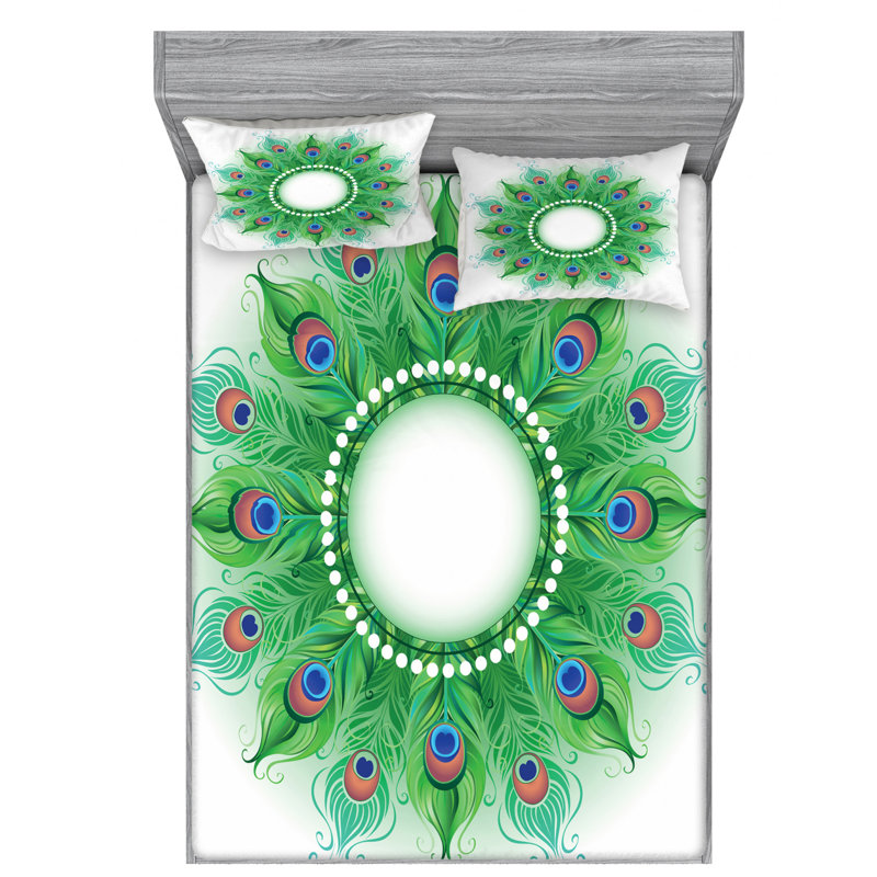 Ensemble de draps paon, Ensemble de draps pour taille de lit double