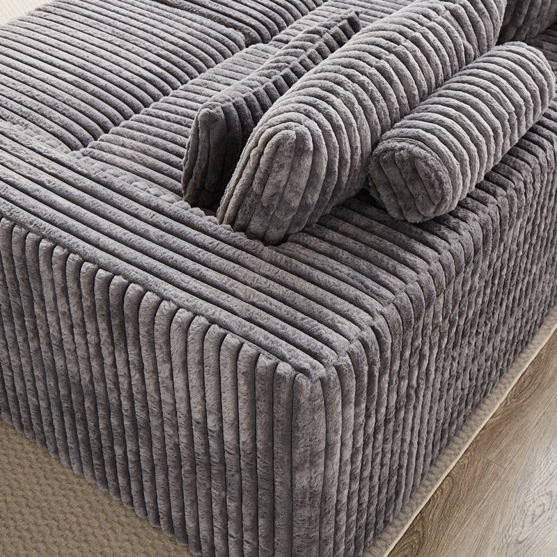 Fauteuil-lit modulaire surdimensionné de 87 po avec méridienne moderne surdimensionnée et amovible de couleur grise, Grey