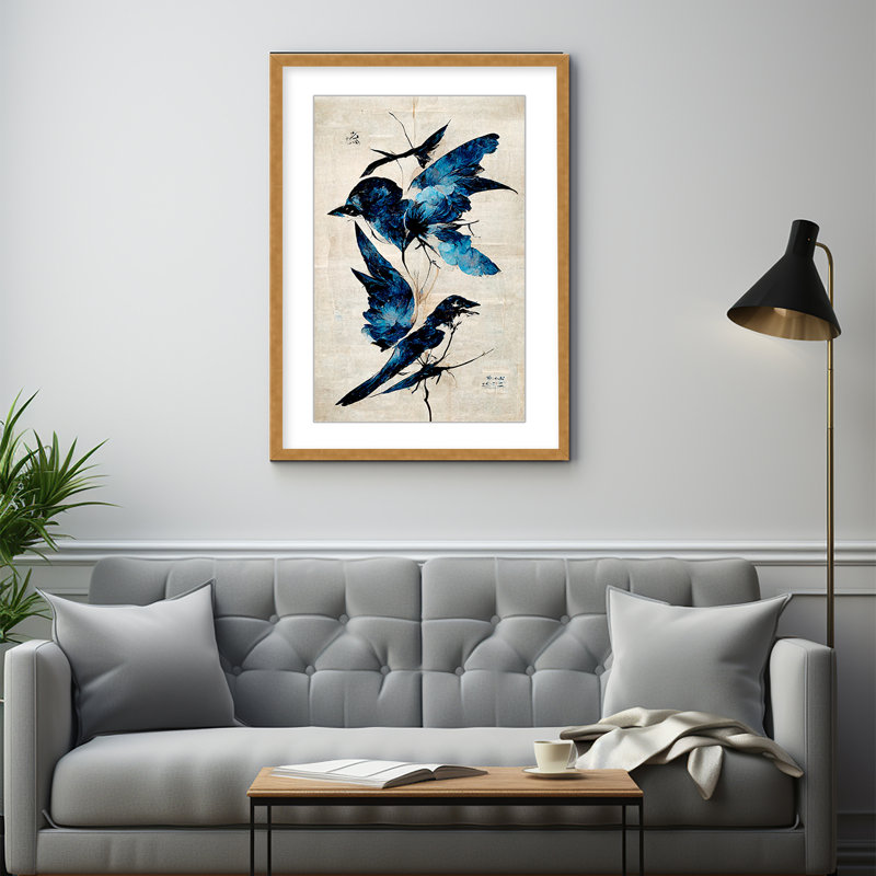Nature Inspired Blue Birds, 24" H x 16" W