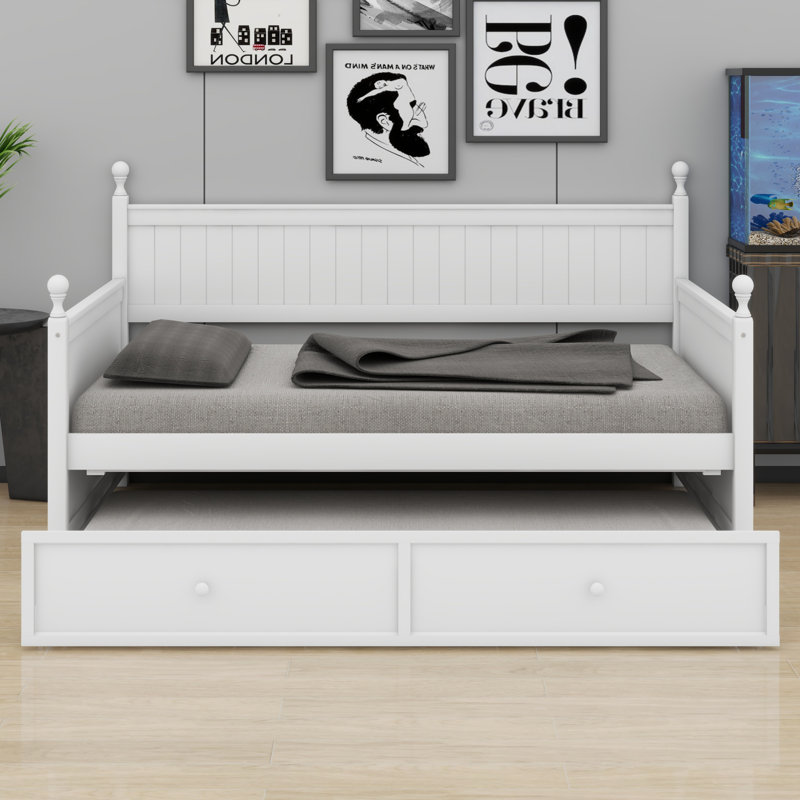 Classic Wood Daybed with Trundle Bed