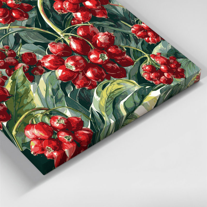 Art mural sur toile vert "Fruit guarana", H 20 po x l 24 po