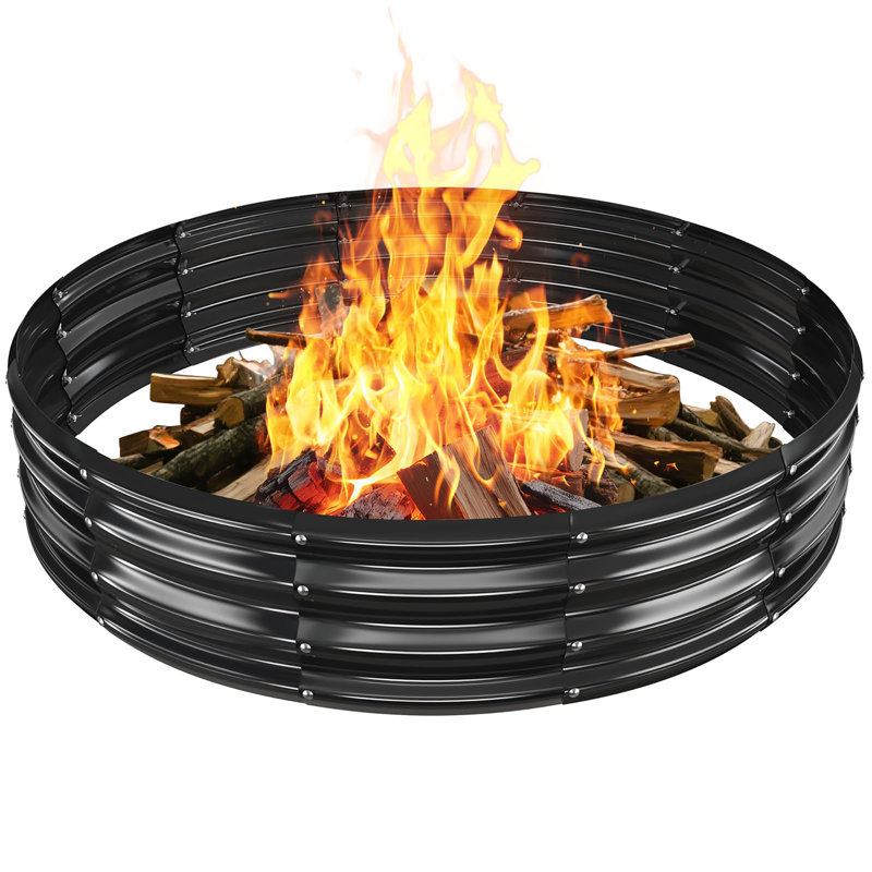 Anneau de foyer / anneau de feu en métal - 5 pi de diamètre, Noir