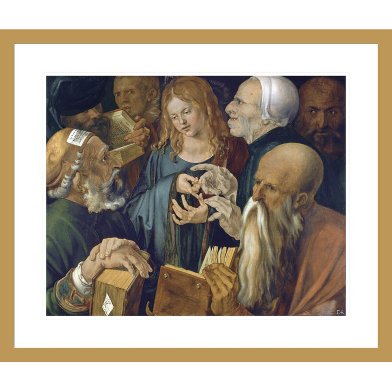 «Jesus Parmi les Docteurs» par Albrecht Dürer, impression giclée encadrée, H 23,5 po x l 27,69 po