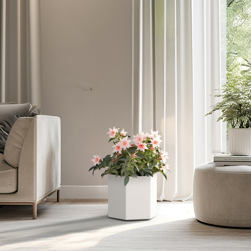Evelita Handmade Planter Box, Crisp White