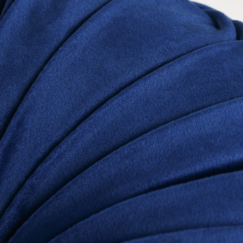 Velvet Round Throw Pillow, Navy