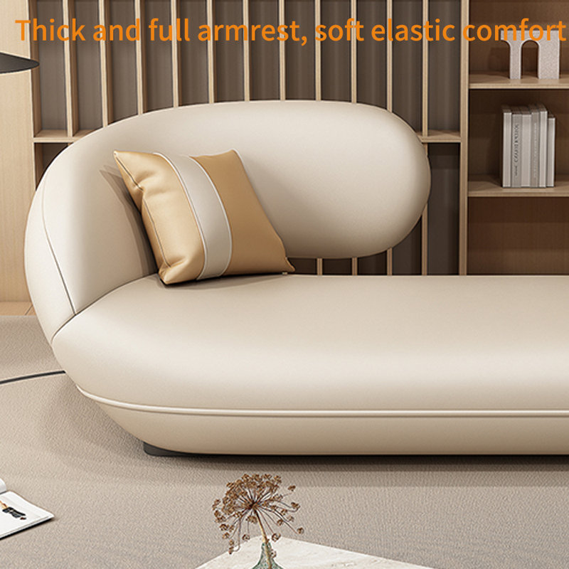 Fauteuil inclinable en similicuir léger et luxueux, Orienté à gauche (vu de face), Beige