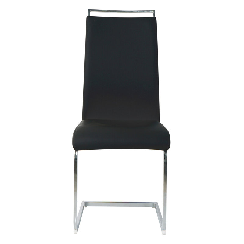 Stuhl 47cm H Upholstered Metal Cantilever Chair, Black