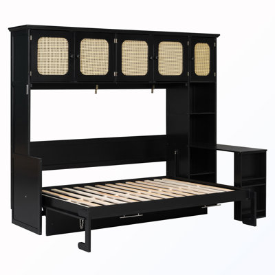 Lit escamotable double avec bureau et armoires