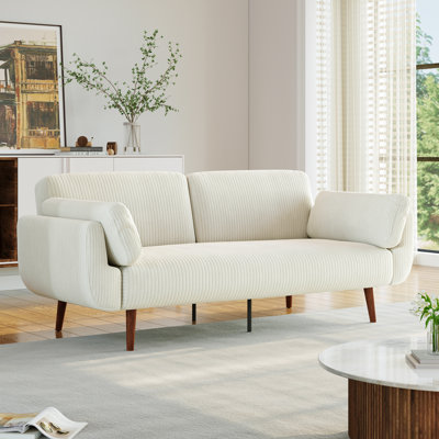 Flared Arm Convertible Corduroy Sleeper Sofa by Pia Ricco