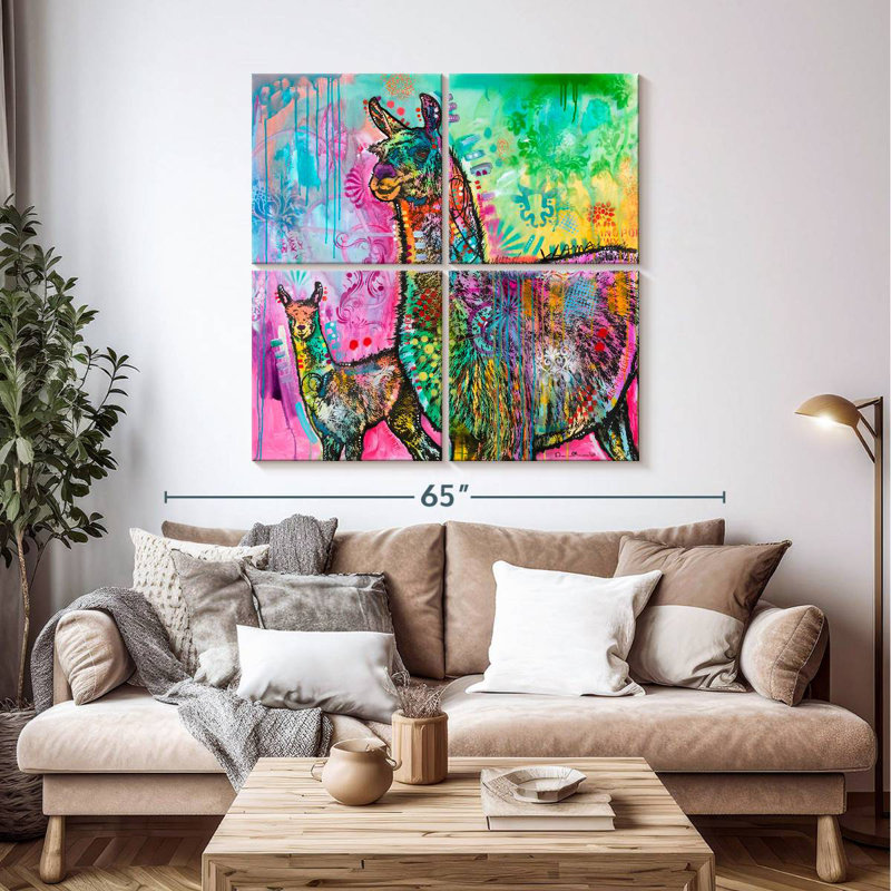 Brampt Psychedelic Llama, 45" H x 45" W