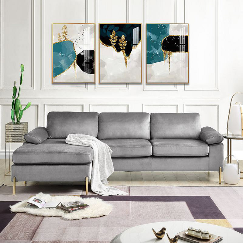 Canapé Urban, Velours gris velours