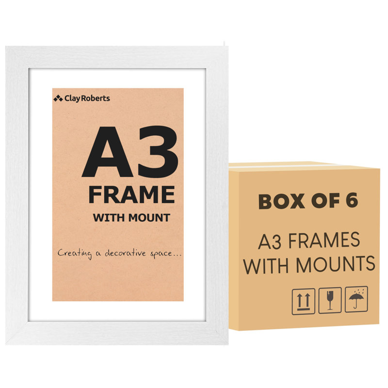 Picture Frame - Set of 6 with Mat, White
