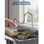 Évier utilitaire 39 po en acier inoxydable, évier de cuisine autoportant commercial avec tiroir et robinet coulissant, tuyau d'eau chaude / froide