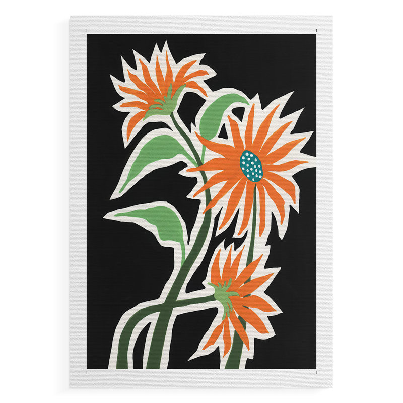 Pop Flowers III - Impression sur toile seulement - NON CADRE, H 18 po x l 12 po