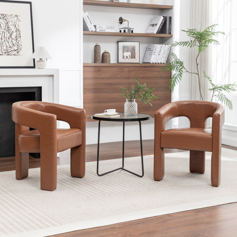 Chaises de salle à manger rembourrées Caleb, Brun
