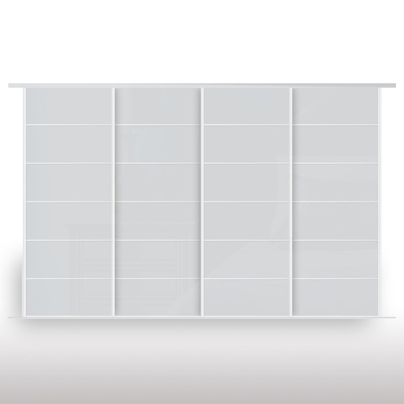 Avinaash 4 Door Wardrobe, Dark Grey, 243cm H x 365cm W x 8.2cm D