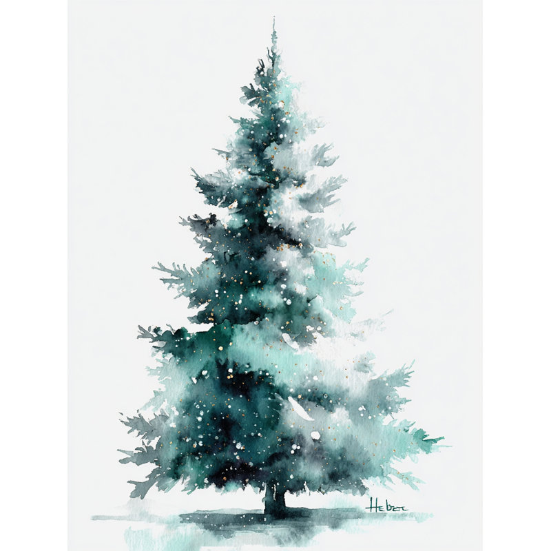 Art mural sur toile Misty Evergreen, H 48 po x l 36 po