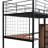 Black Metal-Mdf  Loft Bed W/ Desk & 3-Tier Ladder Storage Twin-86728047-86728046
