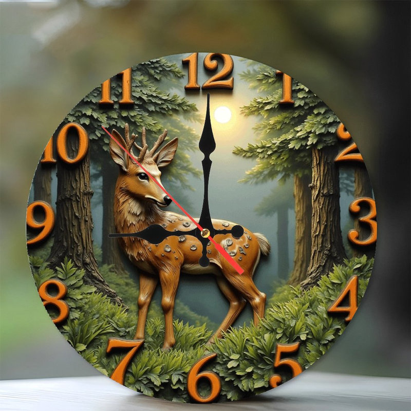 Horloge murale à thème cerf