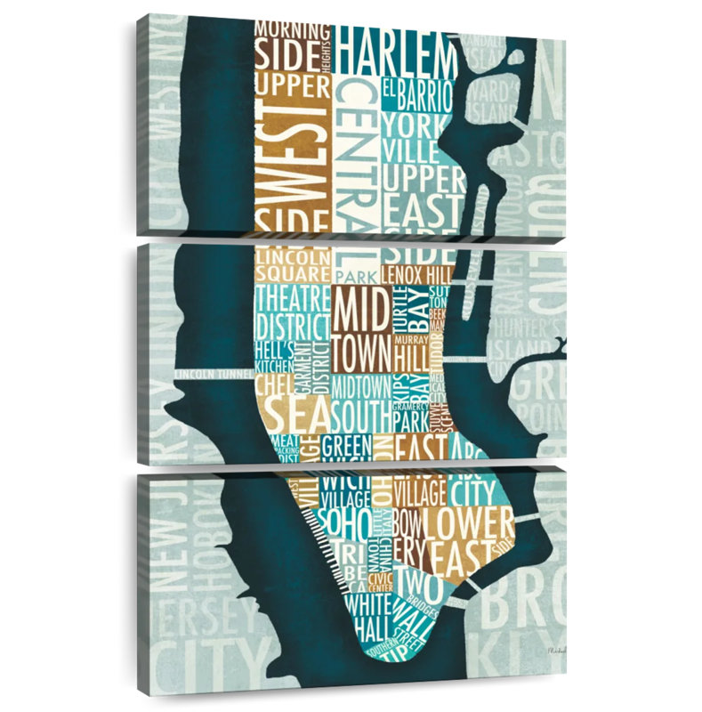 Carte Aliaz Manhattan bleu-brun, H 38 po x l 24 po