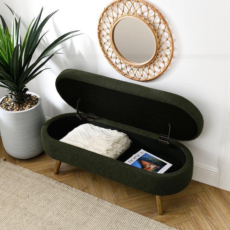 Banc de rangement rembourré 2 places Maly, Vert