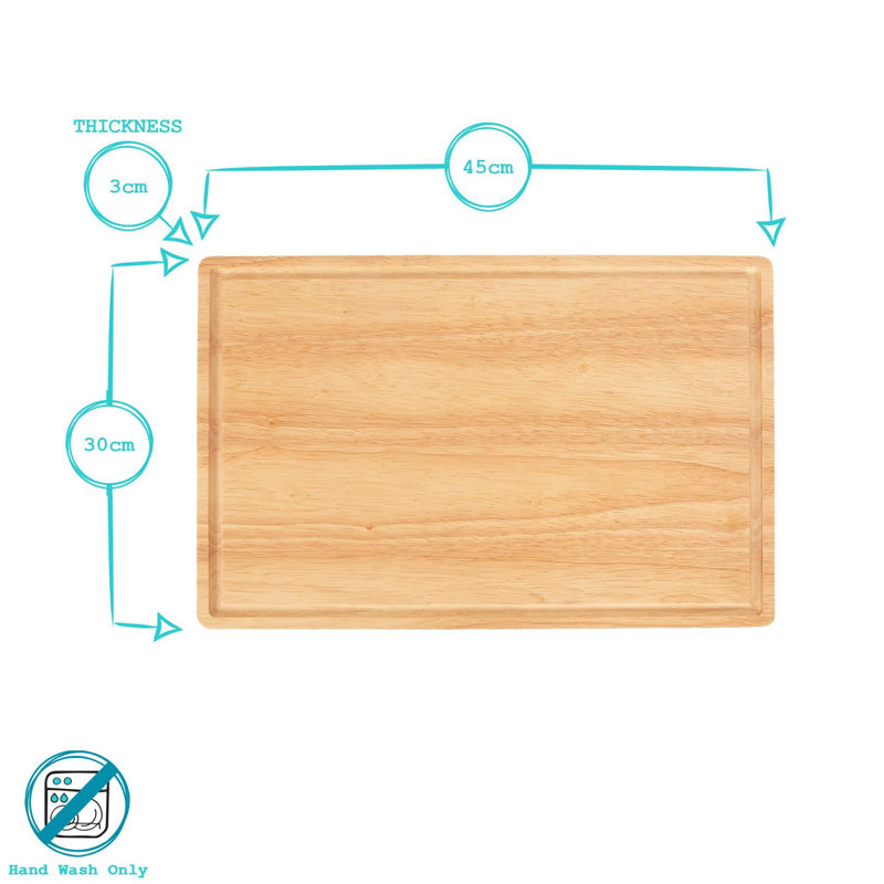Argon Tableware Wooden Butchers Block Chopping Board, 30cm L x 45cm W 