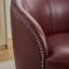 Fauteuil d'appoint pivotant en cuir rouge foncé foncé, pivotant à 360 ° et fauteuil Mid-Century moderne pour le salon / bureau-1408048370
