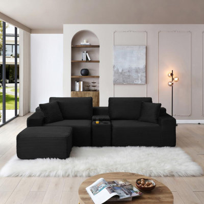 Modular Sectional Sofa With Movable Ottoman