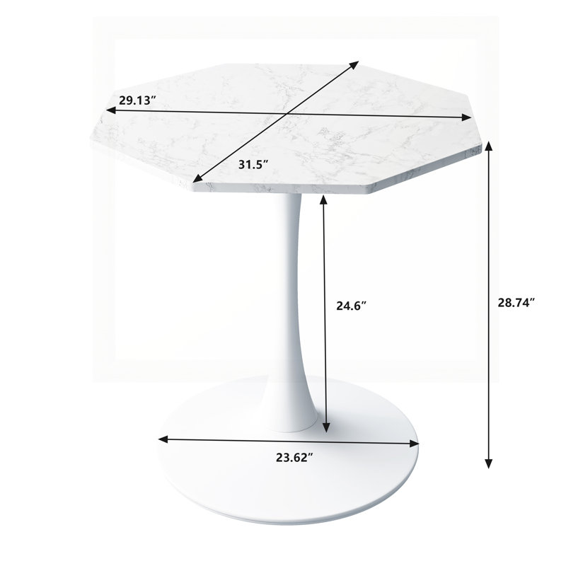 31.50"Modern Octagonal Coffee Table, White